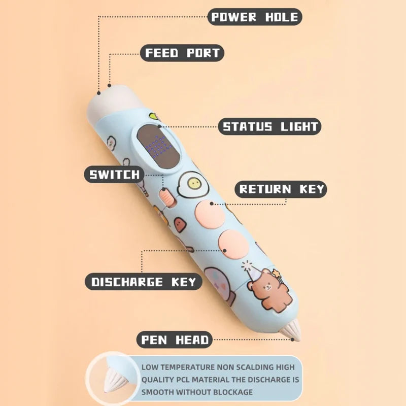 3D Pen for Kids Low Temperature 